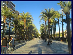 Explanada de España - this is the fashionable palm promenade the goes along the coastline in the city centre of Alicante, with curve shaped tile patterns. Filled with restaurants and market stalls.