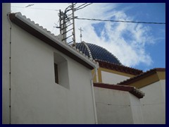 Old Town, City Centre 13 - Iglesia de San Jaime y Santa Ana (Church of San Jaime and Santa Ana). This white 18th centurychurch with blue tile roof is one of the few historic buildings in Benidorm.