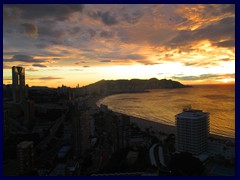 Skyline views from Gran Hotel Bali -  sunset over Benidorm seen from our balcony