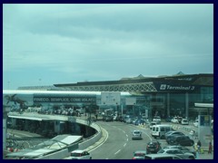 Terminal 3, Fiumicino Airport. This terminal, where we arrived, was on fire just a month before our visit.