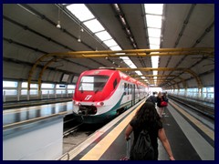 Railway station, Fiumicino Airport. This train took us to Termini Station in central Rome.