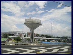 Approaching Fiumicino Airport with the bus.