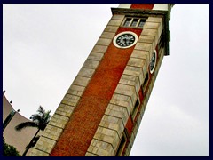 Tsim Sha Tsui Clock Tower, a famous landmark in Kowloon, is the only structure left from the old Kowloon Station, that was torn down in the 80s to make way for the new Cultural Centre. It is 44m tall and was built in 1915.
Officially it is named Former Kowloon-Canton Railway Clock Tower.