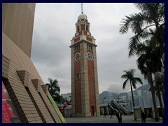 Tsim Sha Tsui Clock Tower, a famous landmark in Kowloon, is the only structure left from the old Kowloon Station, that was torn down in the 80s to make way for the new Cultural Centre. It is 44m tall and was built in 1915.
Oficially it is named Former Kowloon-Canton Railway Clock Tower.