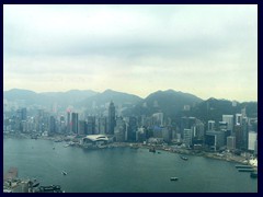 Sky 100 pano: HK Island, Victoria Harbour and part of Kowloon.