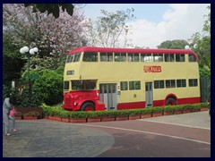 Vintage double decker bus in "Old Hong Kong", Ocean Park 