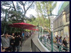 Waiting line for the cable cars.