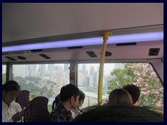 View of Central and Wan Chai, bus ride to South Hong Kong Island.