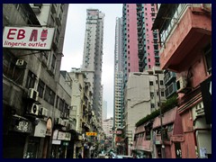 Typical streetscape of Sheung Wan and Sai Ying Pun.