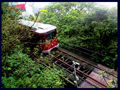 The Peak Tram reaches the top of the Peak.