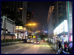 Nathan Road, the main road of Tsim Sha Tsui, Kowloon really comes alive at night with all tasteless but still cool neon lights, cheap restaurants, expensive stores and luxury hotels.