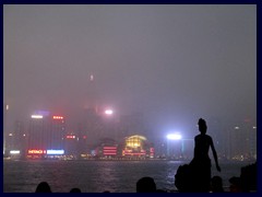 Hong Kong Island skyline by night, seen from Avenue of the Stars, Tsim Sha Tsui