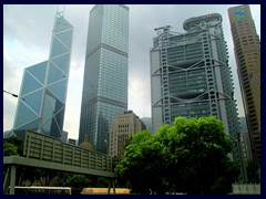 Statue Square with Bank of China Tower, Cheung Kong Centre, Old Bank of China, HSBC Building and Legco Building