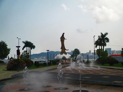 Alameda Dr. Carlos D'Assumpcao towards Avenida Dr. Sun Yat-Sen and Kun Iam Statue. In the background is Taipa Island.