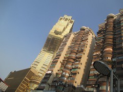 Apartment buildings behind Grand Lisboa, seen from Avenida Almeida Ribeiro.