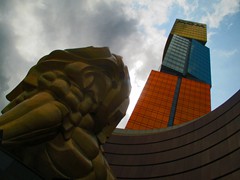 MGM Grand Hotel Casino. The lion is a symbol for the Hollywood movie company MGM.