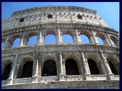 Colosseum, the most famous symbol of Rome, is situated in the East end of the city center, between Forum Romanum and a busy road. Colosseum is the ruins of an ancient elliptical amphitheater. Colosseum is the largest amphitheater ever built and is considered a marvel of architecture. It was built by Emperor Vespasian in 72AD and completed under his successor Titus. In the 21st century the structure was partially ruined because of earthquakes and stone-robbers. Colosseum, also called the Flavian Amphitheater is open to public, but the lines are long. In the ticket fee, entrance to Forum Romanum is included. Today it has close connections with the  has close connections with the Roman Catholic Church. Part of Emperor Nero's palace stood on the site, but it burned down 8 years before Colosseum was completed.