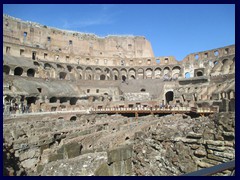 Colosseum, the most famous symbol of Rome, is situated in the East end of the city center, between Forum Romanum and a busy road. Colosseum is the ruins of an ancient elliptical amphitheater. Colosseum is the largest amphitheater ever built and is considered a marvel of architecture. It was built by Emperor Vespasian in 72AD and completed under his successor Titus. In the 21st century the structure was partially ruined because of earthquakes and stone-robbers. Colosseum, also called the Flavian Amphitheater is open to public, but the lines are long. In the ticket fee, entrance to Forum Romanum is included. Today it has close connections with the  has close connections with the Roman Catholic Church. Part of Emperor Nero's palace stood on the site, but it burned down 8 years before Colosseum was completed. 70 000 visitors could behold the raw gladiator games, and the official opening lasted for 100 days and thousands of animals were killed. Colosseum was partly financed by the gold from the plundering of the temple of Jerusalem.