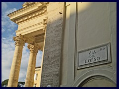 Via del Corso's beginning at Piazza del Popolo.