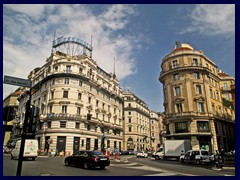 Via Tritone/Via dei due Macelli intersection. The white building is the headquarters of the  Il Messagero newspaper. 