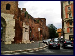 Porta Pinciana, an Aurelian Wall gate from Pincio Park to Via Veneto.