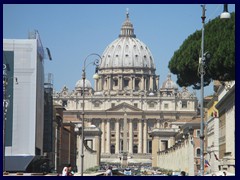 Looking towards St Peter's Basilica in the Vatican City from Sant 'Angelo bridge.