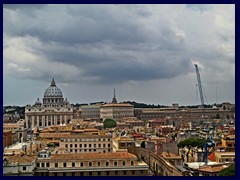 View of the Vatican City and west Rome from Terrace of the Angel, Castel Sant 'Angelo.