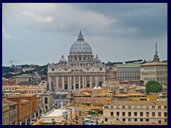 View of St Peter's Basilica and the Vatican City from Sant 'Angelo.