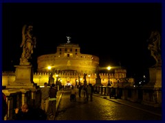 Castel Sant'Angelo seen from Ponte Sant'Angelo by night.