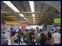 Train to central Rome at Fiumicino Airport's railways  station, upon our arrivial.