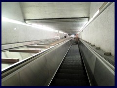 Escalator down to the metro.