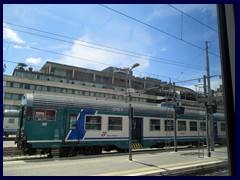 Train near Termini Station. The national train company is called Trainitalia.