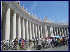 The Tuscan Colonnades, St Peter's Square. The borders to Italy.