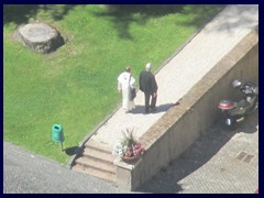 Important catholic men seen from St Peter's Basilica. At first we thought it was the pope!