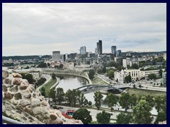 Views from Gediminas Tower: Neris River and skyline.