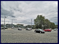 Intersection at the Mindaugo bridge.