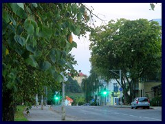 Tranquil residential street in Zverynas district.