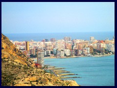 Skyline of Playa de San Juan and Cap de l'horta from Castillo de Santa Barbara.