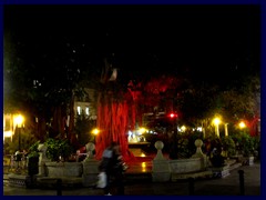 Alicante by night 48 - Plaza Gabriel Miró, a njice square with illuminated trees and open air restaurants and fountains