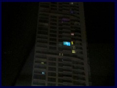 Benidorm by night 31 - Torre Lugano, 3rd tallest building in Benidorm. A 158m tall, 43-storey postmodern skyscraper from 2008.