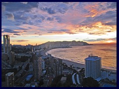 Skyline views from Gran Hotel Bali 24 - sunset over Benidorm seen from our balcony