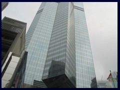 The Center is the 5th tallest skyscraper in Hong Kong, 373m tall. This 73-storey skyscraper, built in 1998, is known for its advanced colour dispaly at night.