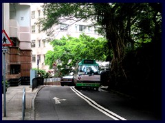 Conduit Road is a narrow, winding road that leads down from Mid-Levels. We walked along it downwards towards Central after reaching the top by the Central Escalator.