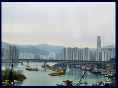 Tsuen Wan seen from a highway bridge.