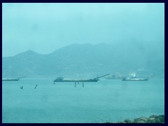 Lantau Island: View from the Airport Express train towards Central HK.