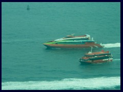 Macau ferry seen from our room at the Best Western Harbour View Hotel.