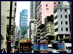 Des Voeux Road, Sheung Wan, towards the colourful Ibis Hotel.