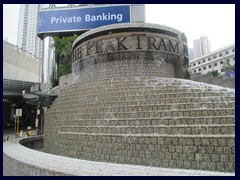 The Peak Tram starts at Central, near Statue Square.