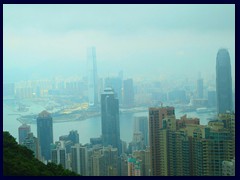 Central and Kowloon, views from the mall of the Peak Tower. 