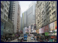 Hennessy Road from the tram. Causeway Bay, Wan Chai district.